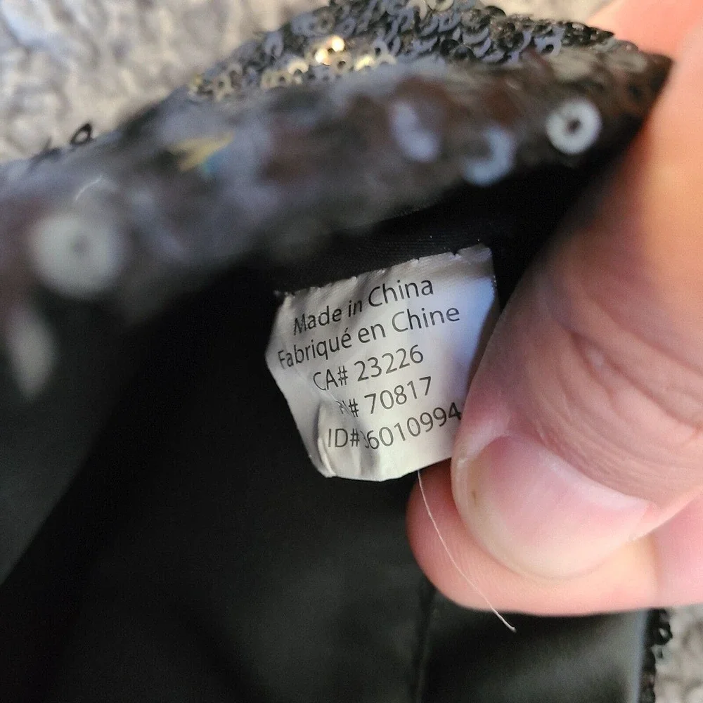 Victoria's Secret Make‎ Up Bag Black Sequin Shiney Faux Leather Snap Button